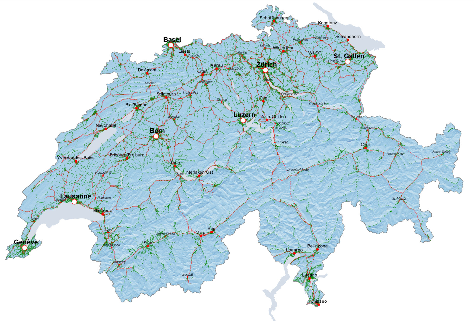 Departures of Zürich and Bern